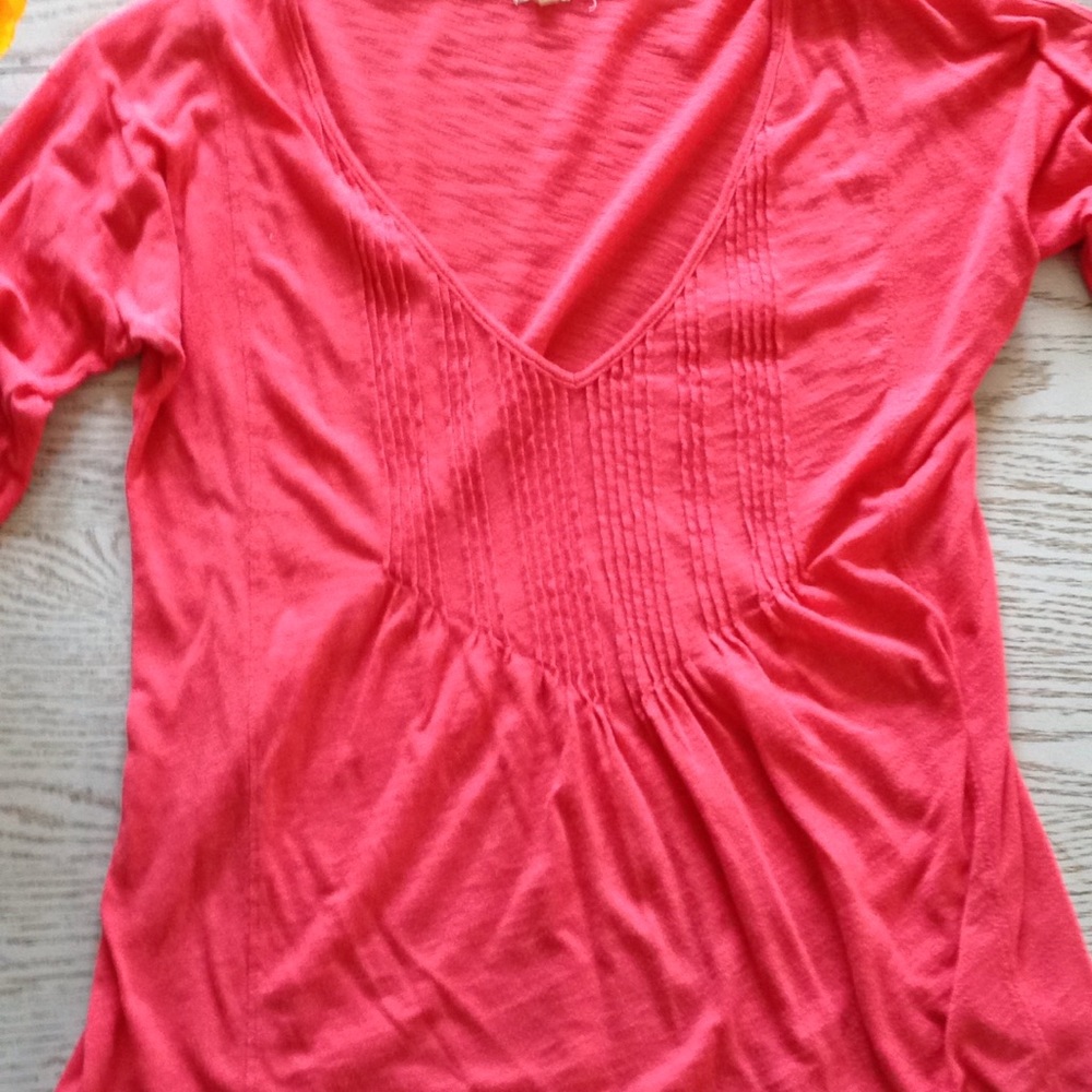 J Crew 3/4 sleeve coral tee shirt